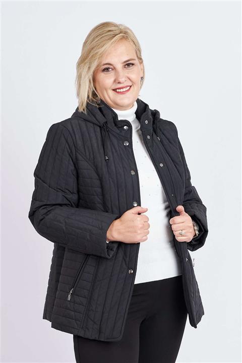 Veger Kadın Siyah Fermuar Cepli Kapüşonlu Mont 4223153