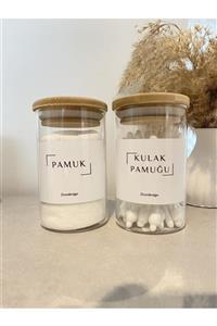 zezedesing Bambu Kapak Cam Kulak Pamuğu Ve Pamukluk 250ml