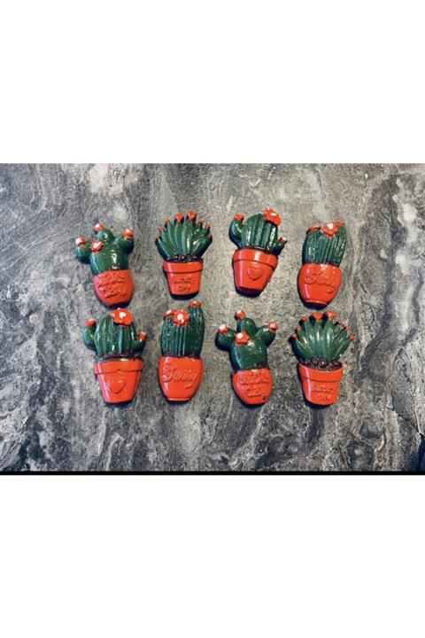 AlohamoraShop 8 Adet Kaktüs Buzdolabı Magnet Seti