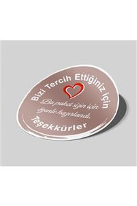 Matbaagraf Sizin Için Özenle Hazırlandı Sticker Gri 4x4cm 35 Adet