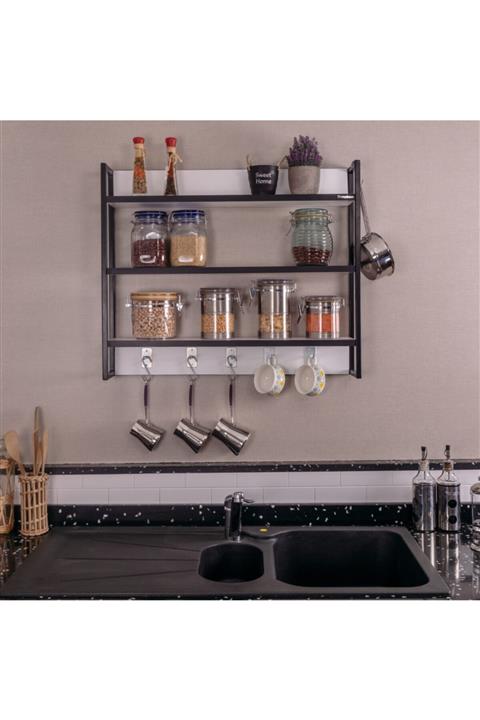 Mudesa Duvara Monte Modern Mutfak Baharatlık Rafı Askılı Terek Baharatlık