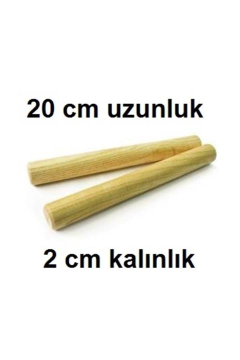 DOĞAL AHŞAP OYUNCAKLAR Ritim Çubukları 25 Çift(50 Adet) Orf Aletleri