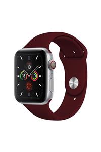 Cimricik Apple Watch Kordon 2 3 4 5 6 Se Seri Uyumlu 42 Mm Ve 44 Mm Silikon Kordon Kayış - Bordo