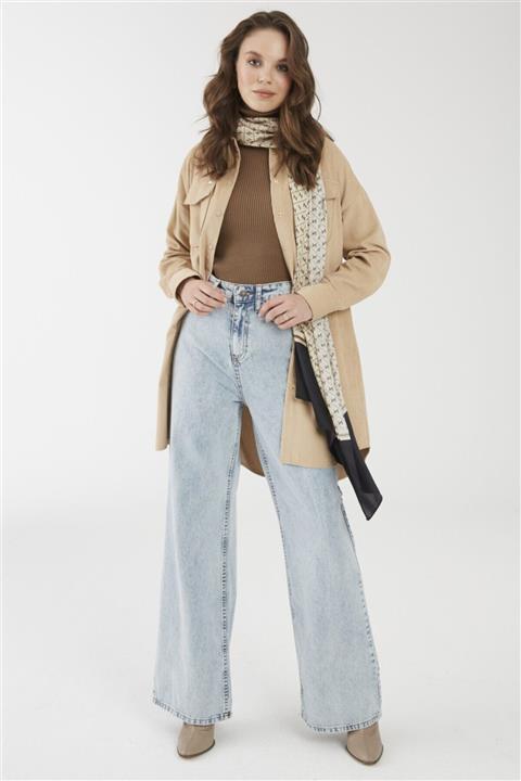 Zühre Yüksek Bel Bol Paça Jean Pantolon P-0140