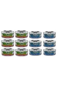 N&D Kitten 12 Adet(6 Adet Tavuk-nar 6 Adet Balık)yavru Yaş Mama 12x80 gr