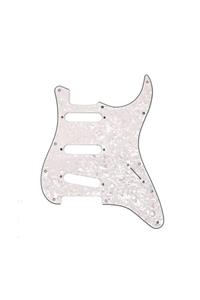 FENDER Pickguard Strat 11 Hole S/s/s 4-ply Wht Pearl