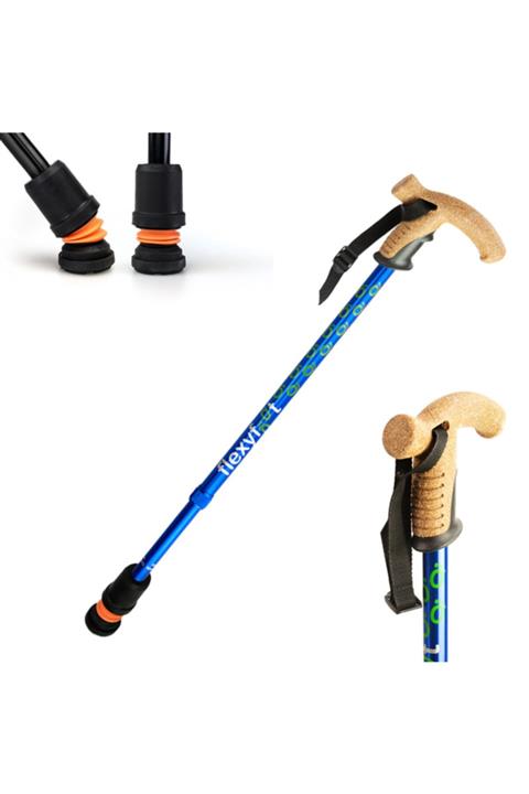 FLEXYFOOT Mantar Başlı Baston Mavi