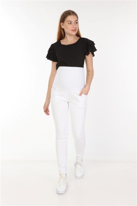 Entarim Likralı Kot Denim Hamile Pantolon