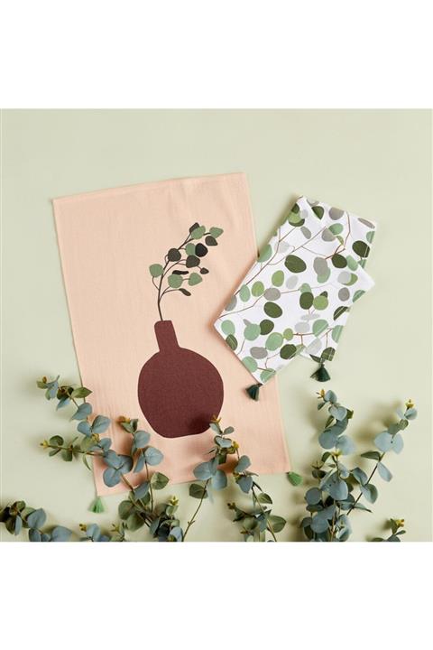 Bella Maison Pamuk Eucalptus 2'li Mutfak Havlusu