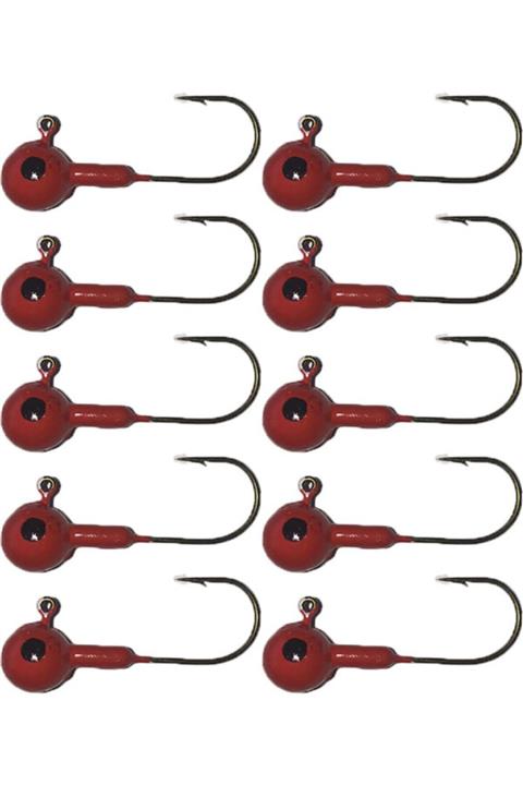 Safari Av 11 Gr Jig Head Renkli Kurşun Zoka Iğne Kırmızı 10 Adet
