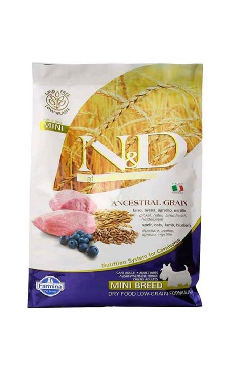 N&D Düşük Tahıllı Kuzu Etli Yaban Mersini Küçük Irk Yetişkin Köpek Maması 2,5 kg