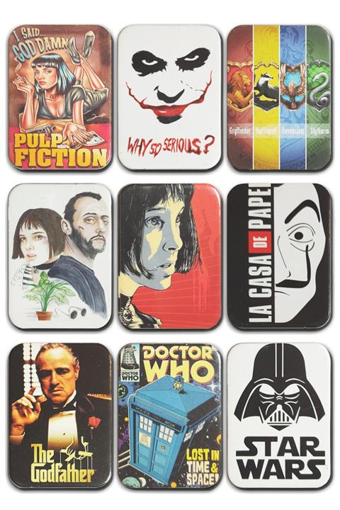 Mia Pera Baskılı Pulp Fiction Joker Harry Potter Leon The Godfather Dikdörtgen 9' lu Magnet(4,5 X 6,5 cm )