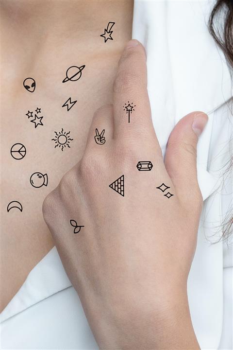 TAKIŞTIR Geçici Uzay Mini Dövme Tattoo