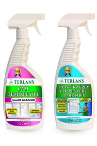 Terlans Cam Temizleyici Ve Pimapen Pencere Plastik Yüzey Parlatıcı Parfümlü 2x500ml