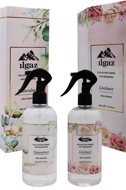 ILGAZ Collection Series Oda Sprey Air Freshener Liveliness + Naturalness 400 ml Oda Parfümü  2 Adet