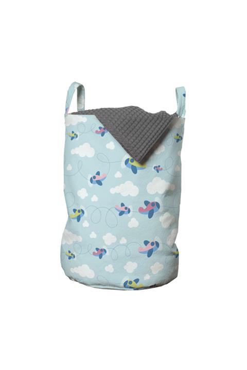 Rengirenk Gökyüzü Çamaşır Sepeti Pamuk Bulutlar Ve Uçaklar