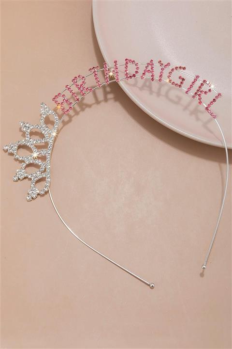 New Obsessions Kırmızı Taşlı Birthday Girl Taç