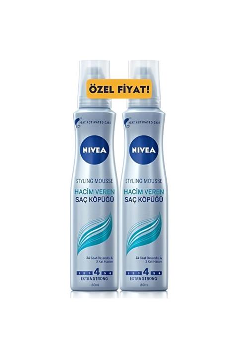 Nivea Hacim Veren Extra Strong 150 Ml Saç Köpüğü 2 Adet