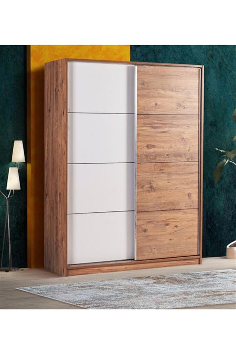 Y&E ALBERO Albero Neva Sürgülü 2 Kapılı Beyaz/çam Dolap