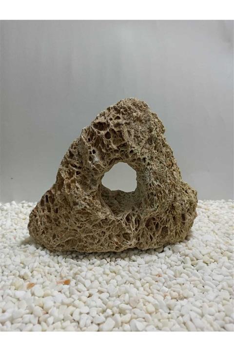 Akvaryum %100 Doğal Tek Delikli Dekoratif Taş