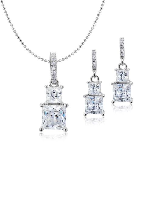 Carat Laboratories Kadın 4,77 Carat Kolye Küpe Set CS20373