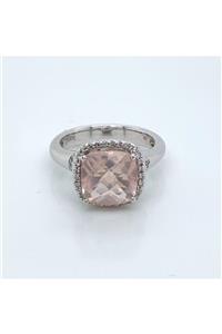 BERK MÜCEVHERAT ORJİNAL PEMBE KUVARS 3 CARAT KENARLARI PIRLANTA 0,40 CARAT