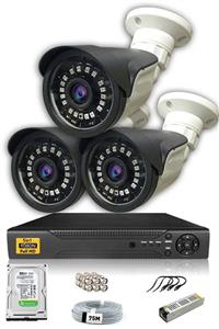 CCTV 3 Kameralı Set - 5mp Sony Lensli Full Hd Gece Görüşlü Güvenlik Kamerası Sistemi