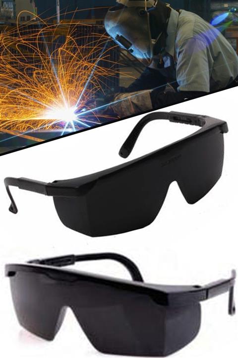 Chermik Siyah Eltos Ayarli Koruyucu Kaynak Gözlüğü Sonsuz Koruma 1410