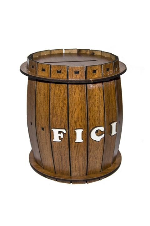 Brand House Ceviz 01 Ahşap Fıçı Kumbara