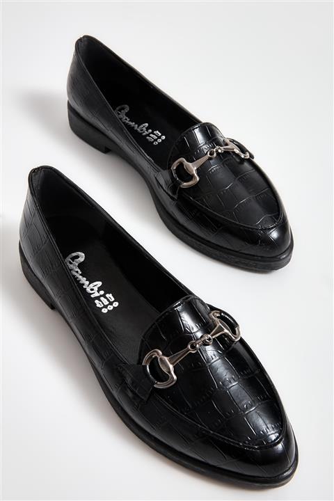Bambi Siyah Kadın Loafer Ayakkabı M06411500