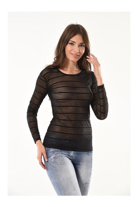 Derya Kurşun Transparan Uzun Kol Body 145