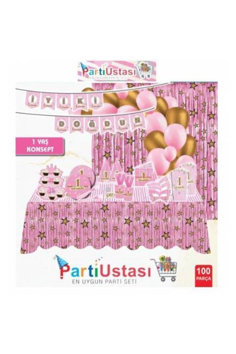 Parti Ustası 1 Yaş Doğum Günü Parti Seti