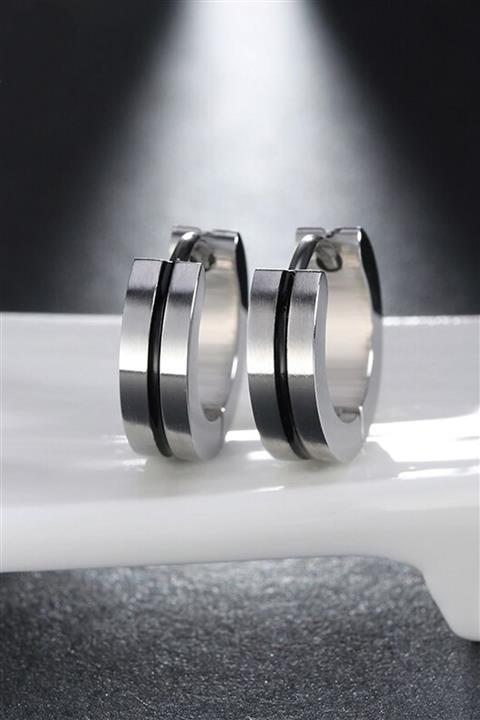 Baykuş Çift Renk Titanyum Unisex Küpe