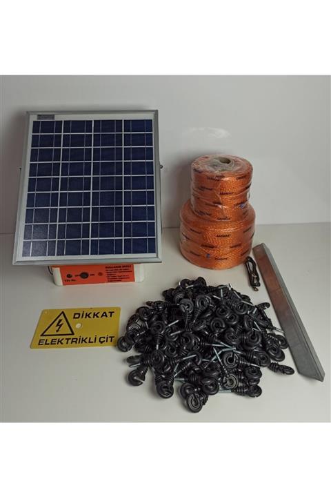 Demirel Elektrik Güneş Enerji Panelli Elektrikli Çit Cihazı (domuz Kovucu) + 250 Izolatör Ve 1500m Çit Ipi