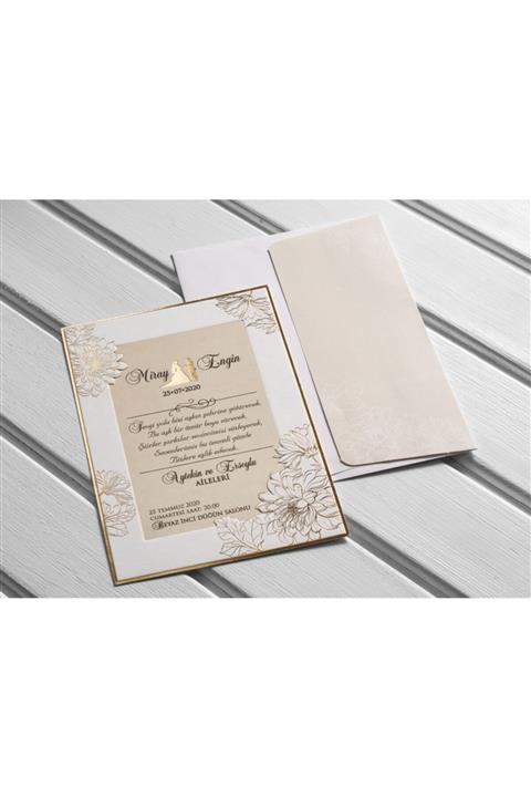 İKLİM DAVETİYE Iklim Nikah Nişan Düğün Davetiyesi 10545 100 Adet
