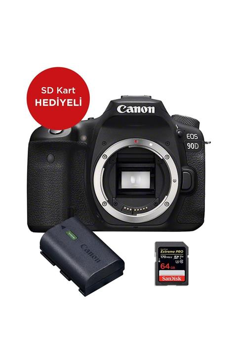 Canon EOS 90D Body Fotoğraf Makinesi + Batarya Seti (SD Kart Hediyeli) (Canon Eurasia Garantili)