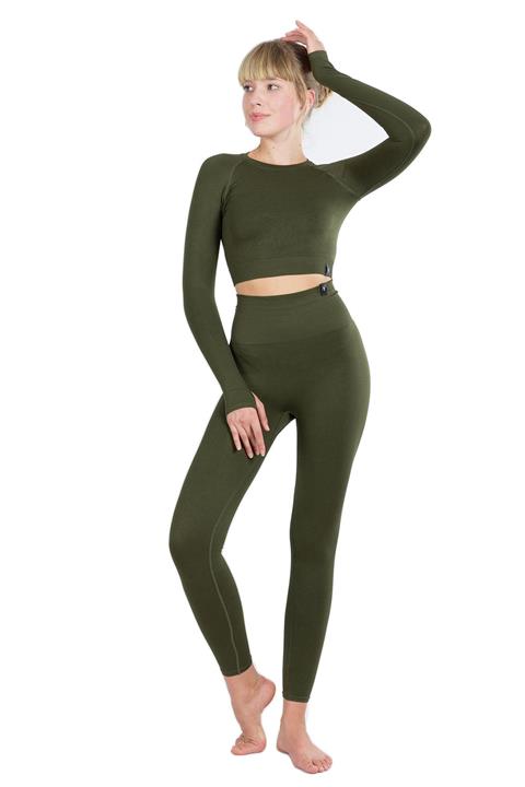 cervus Yüksek Bel Toparlayıcı Seamless Tayt ve Uzun Kollu Büstiyer S-1907