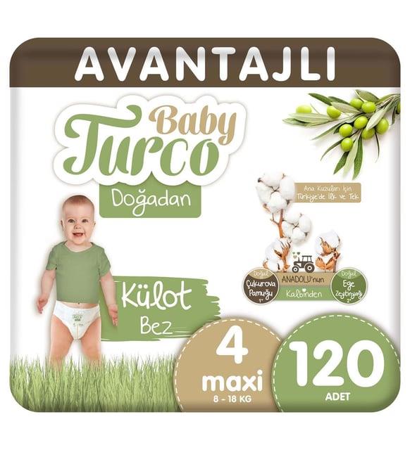 Baby Turco Doğadan Avantajlı Külot Bez 4 Numara Maxi 120 Adet