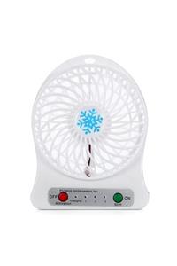 pazariz Masa Üstü Şarjlı Mini Vantilatör 3 Kademeli Usb Mini Fan Beyaz