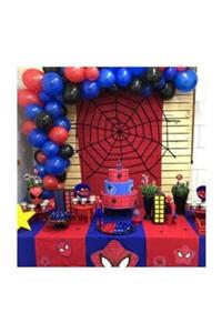 tmgrup Spiderman Konsept 100 Adet Kırmızı Lacivert Balon ve Zinciri 42