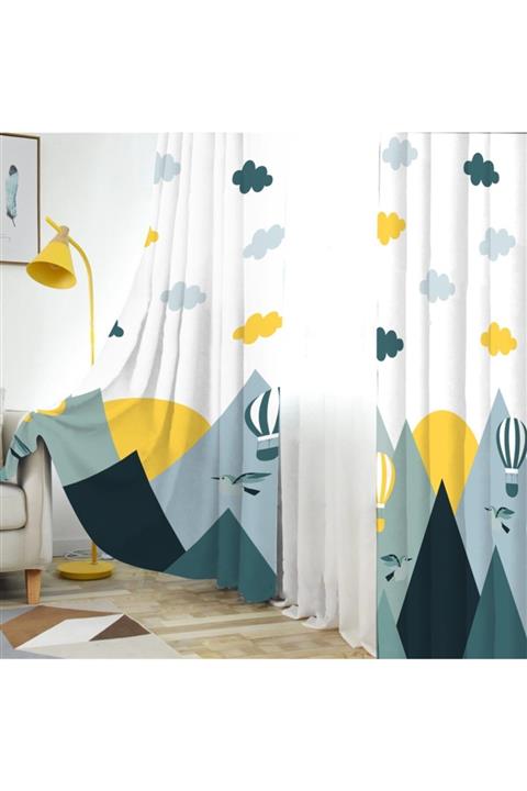 Jungle Halı Jungle Perde Iskandinav Dağlı Çocuk Odası Fon Perde