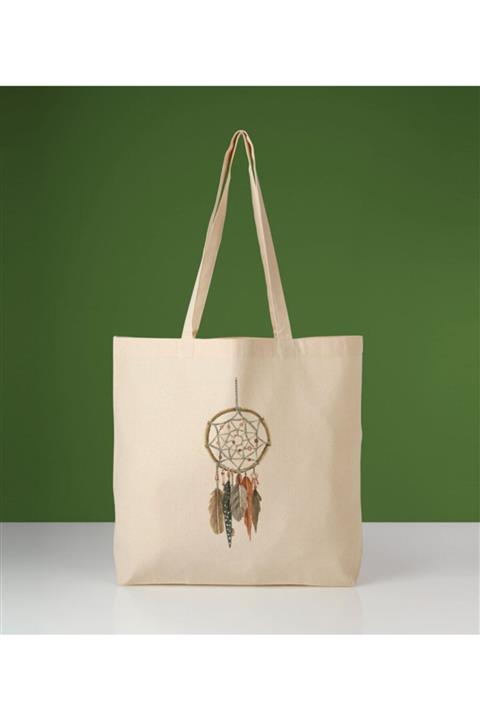 Bez Çanta Burada Alışveriş Çantası Gabardin Dream Catchers 3