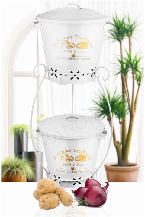 Manor 2 Katlı Metal Patates Soğan Kovası