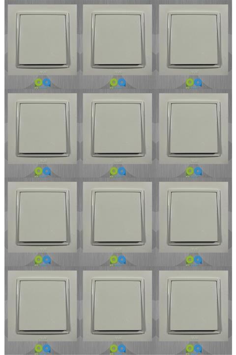 ELBİ Zena Anahtar Priz Çerçeveli Kar Beyaz 12 Adet