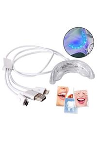 sepetimshop Diş Beyazlatma Usb Işık16 Uv Mavi Led Silikon Ağızlıklı + 3 Ml Jel