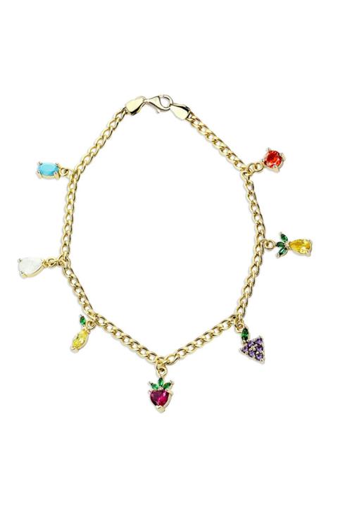 Lilarote Pırlanta Meyve Sepeti 2 mm Hal Hal Altın Bileklik