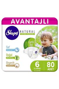 Sleepy Natural Avantajlı Bebek Bezi 6 Numara Xlarge 80 Adet