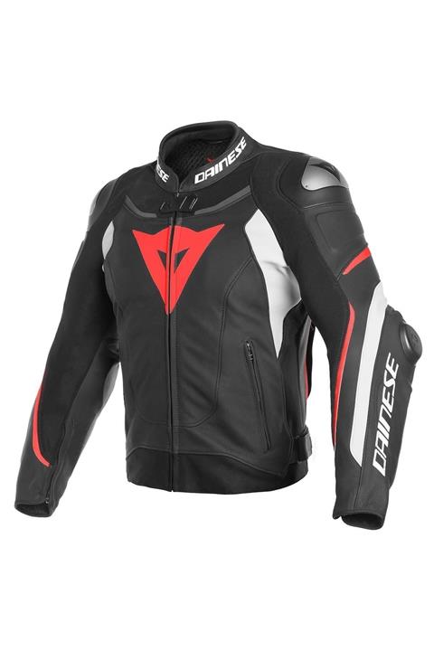 Dainese Unisex Siyah Beyaz Fluo Kırmızı Deri Motosiklet