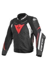 Dainese Unisex Siyah Beyaz Fluo Kırmızı Deri Motosiklet