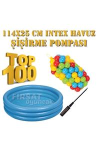 Fırsat Oyuncak Havuz 122x25 Cm Top Oyun Deniz Havuzu 100 Adet 6 Cm Top Pompa